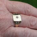 Diamond Set Signet Ring in 9ct Gold, a UK U or a US 10 1/2