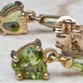Peridot Heart Drop earrings in 9ct Gold