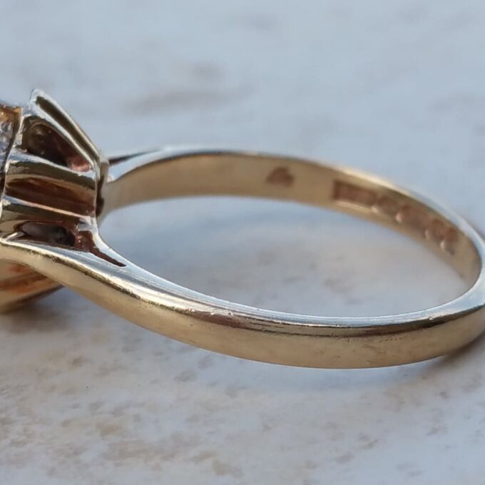 Flower Sapphire and Diamond Rose Ring in 9ct Gold, a UK J 1/2 or a US 5 1/4.