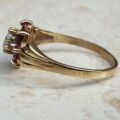 Opal and Ruby Cluster Ring in 9ct Gold, a UK N or a US 6 3/4