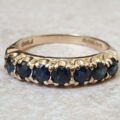 Sapphire Half Eternity Stacking Band in 9ct Gold, a UK M 1/2 or a US 6 3/4