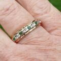 Emerald and Diamond Eternity Ring in 9ct Gold, a UK O or a US 7 1/2