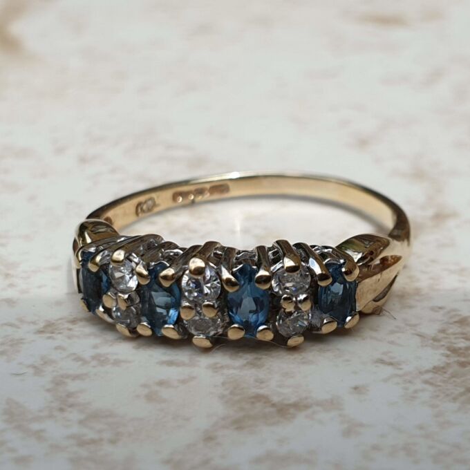 Marquise Cut Topaz and Paste Ring in 9ct Gold, a UK L or a US 6.