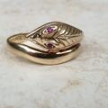 Snake Ring in 9ct Gold,  a UK L or a US 6.