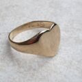 Simple Heart Signet Ring in 9ct Gold