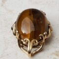 Striking Tigers Eye Pendant in 9ct Gold.