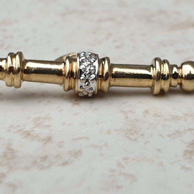 T Bar Pendant with Diamond Accents in 9ct Gold