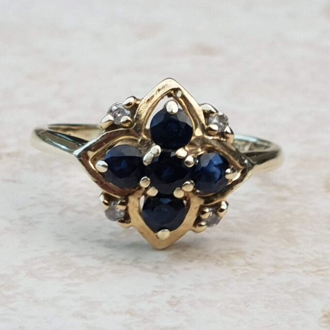 Sapphire and Diamond Ring in 9ct Gold