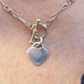 Fancy Link T Bar Necklace in Sterling Silver