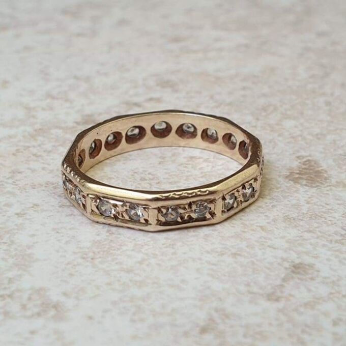 Reserved – Quartz Full Eternity Ring in 9ct Gold.