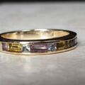 Multi Coloured Sapphire Stacking Band in 9ct Gold.