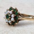 Chrysoprase and Opal Cluster Ring in 9ct Gold,  a UK P or a US 8.