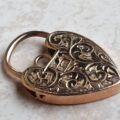 Engraved Front & Back Reversible Heart Padlock in 9ct Gold