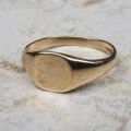 Simple Squared Signet Ring in 9ct Gold, a UK O or a US 7 1/2