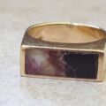 Derbyshire Blue John Signet Ring in 9ct Gold.