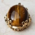 Striking Tigers Eye Pendant in 9ct Gold.