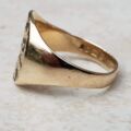 Textured Oval Signet Ring in 9ct Gold, a UK O or a US 7 1/2.