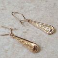 Celtic Design Drop Earrings in 9ct Gold.