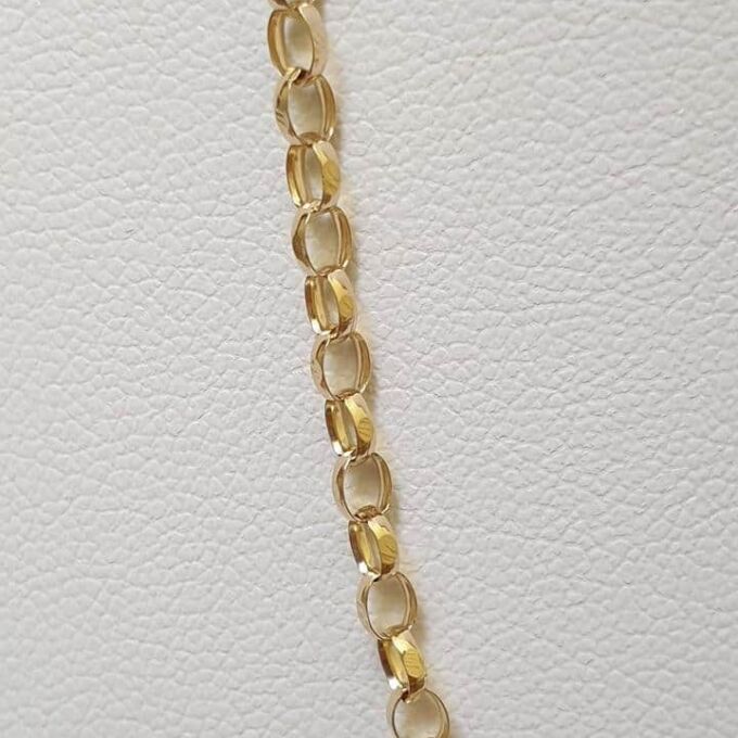 Large Oval Link Belcher or Rolo Chain in 9ct Gold, 20 inches.