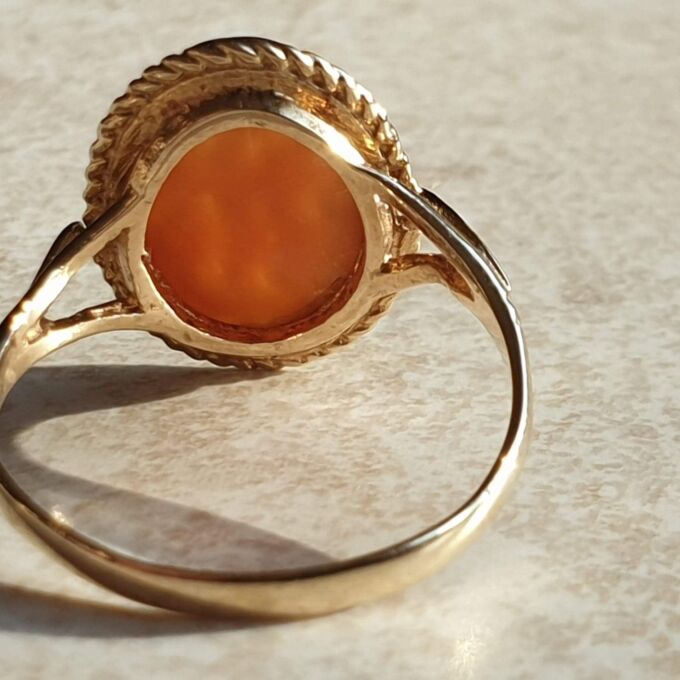 Cameo of The Three Graces, Ring is 9ct Gold, a UK P or a US 8.