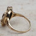 Vintage Onyx Ring in 10k Rose and Yellow Gold, a UK J or a US 5