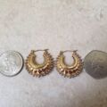 Fancy Ornate Creole Gypsy Earrings in 9ct Gold