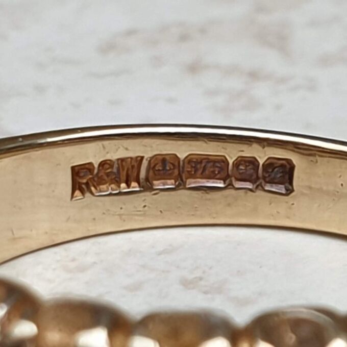 Blue Sapphire Stacking Eternity Band in 9ct Gold,  a UK K 1/2 or a US 5 3/4.