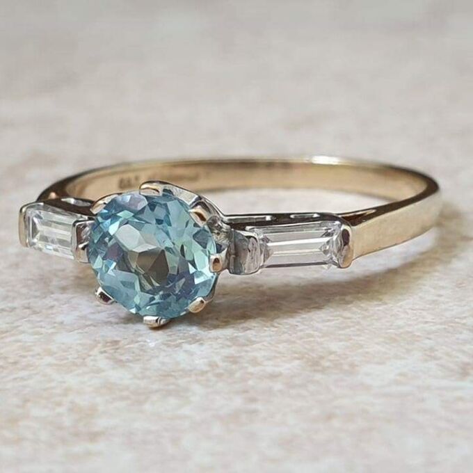 Topaz and Ring in 9ct Gold,  a UK O or a US 7 1/2