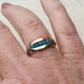 Vintage Turquoise Paste Ring in 9ct Gold,  a UK M – M 1/2 or a US 6 1/2.