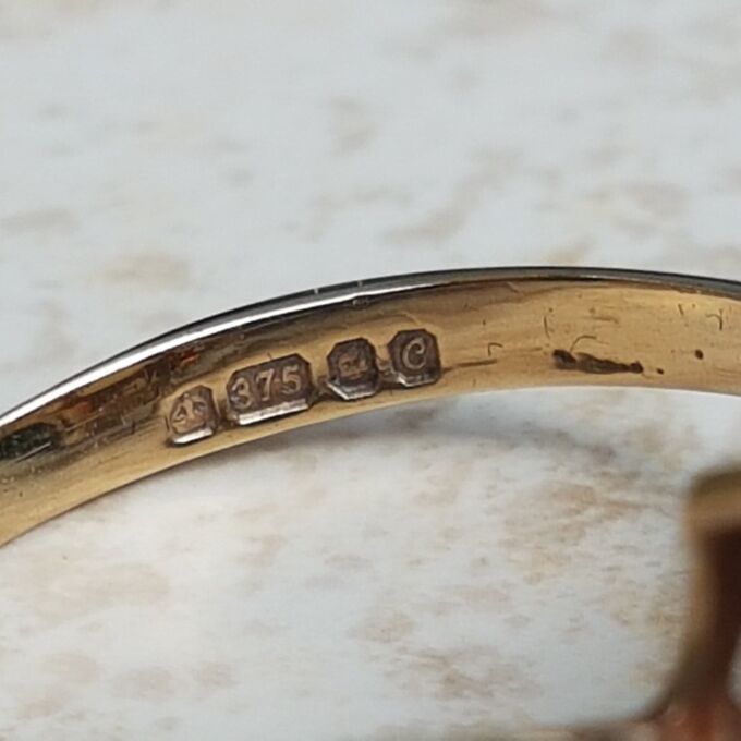 Opal and Garnet Cluster Ring in 9ct Yellow Gold, a UK J or a US 5.