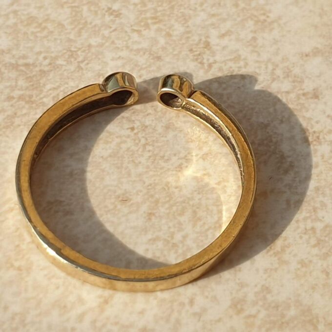 Diamond Set Torque Ring in 9ct Gold,  a UK M 1/2 or a US 6 3/4.