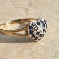 Sapphire Adorned Heart Ring in 9ct Gold.