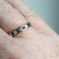 Channel Set Sapphire and Diamond Ring in 9ct Gold, a UK L 1/2 or a US 6 1/4