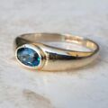 London Blue Topaz Ring in 9ct Gold, a UK J or a US 5
