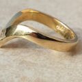 Diamond Set Wishbone or Chevron Ring in 18ct Gold,  a UK K 1/2 or a US 5 3/4.