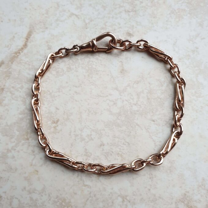 Fancy Twisted Link Bracelet in 9ct Rose Gold