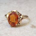Madeira Citrine Oval Solitaire Ring in 9ct Gold,  a UK P 1/2 or a US 8.