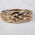Low Profile Celtic Style Ring in 9ct Gold, a UK N or a US 7.