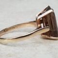 Smoky Quartz Solitaire Ring in 9ct Gold