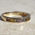 Multi Coloured Sapphire Stacking Band in 9ct Gold.