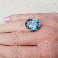 Enormous Synthetic Blue Spinel Kapow Ring in 9ct Gold, a UK K or a US 5 1/2.