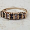 Sapphire and Paste Duo Stone Band in 9ct Gold,  a UK N or a US 7.