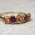 Garnet and Citrine Ring in 9ct Gold, a UK Q1/2 or a US 8 3/4