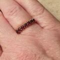 Seven Stone Garnet Band in 9ct Gold, a UK L 1/2 or a US 6