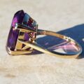 Huge Synthetic Colour Change Sapphire Ring in 9ct Gold, a UK N 1/2 or US 7 1/4.