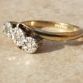 Diamond Trilogy Ring in Platinum and 9ct Gold,  a UK L 1/2 or a US 6 1/4.
