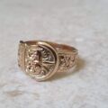 Ornate Wide Buckle Ring in 9ct Gold.