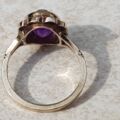 Vibrant Synthetic Amethyst Solitaire 9ct Gold Ring, a UK J or a US 5 1/4.