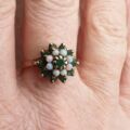 Chrysoprase and Opal Cluster Ring in 9ct Gold,  a UK P or a US 8.