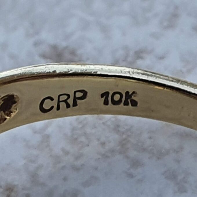 Graduating Synthetic Sapphire Five Stone Ring in 10k Gold.